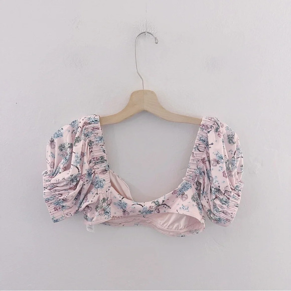 WeWoreWhat Revolve Moe Bikini Top Evening Sand Floral Swim Suit - Picture 3 of 9